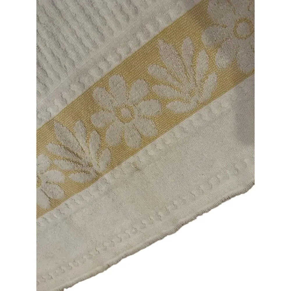 VTG Dundee Sculpted Flowers & Fringe Cotton Towels Set 2 Bath 2 Hand 1 Washcloth